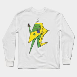 Zap the robot yellow and green Long Sleeve T-Shirt